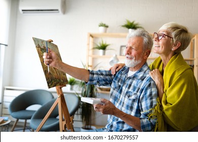 Loving senior couple relaxing at home. Mature husband and wife spending time together - Powered by Shutterstock