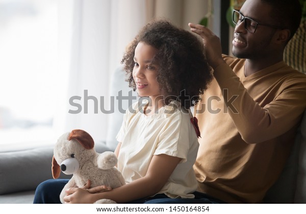 Loving Young African American Dad Sit Stock Photo Edit Now