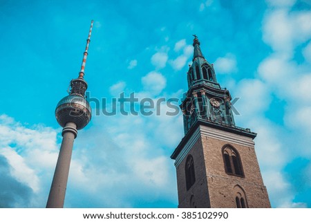 Similar – Image, Stock Photo steeple Sky Clouds