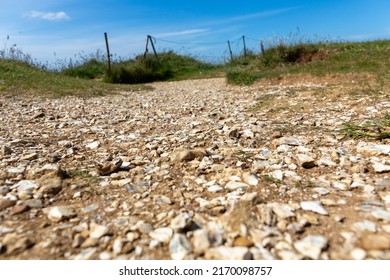 Low Angle Close Up Of A Downland Chalk Path In The South Downs National Park In East Sussex In The South Of England