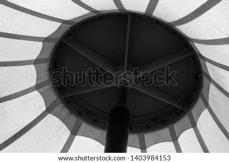 Image, Stock Photo Large skylight with sunshade in yellow against blue sky and sunshine in bazaar in Adapazari in Sakarya province in Turkey