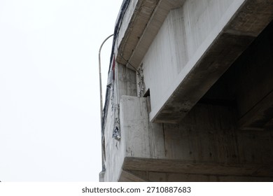 Low Angle Concrete Structure of Elevated Road in Urban Setting