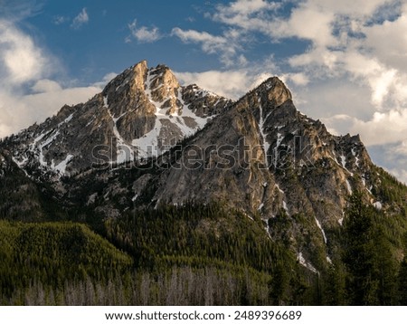 Low angle light on Sawtooth mountains in Idaho