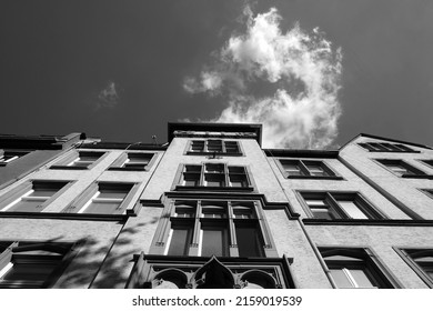 A low angle of an old building