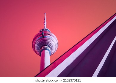 A low angle shot of Berlin TV Tower, Berliner Fernsehturm  Germany 