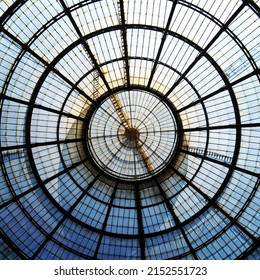 A Low Angle Shot Of A Dome Ceiling With Glass Windows