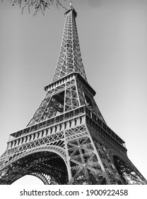 Low Angle Shot Of The Eiffel Tower. 