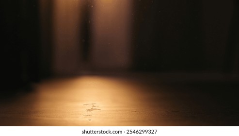 low angle shot of interior with sunset light and some dust floating in air - Powered by Shutterstock