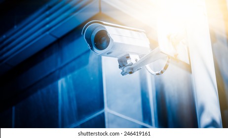 low angle shot on security camera with office building background, shanghai china. - Powered by Shutterstock