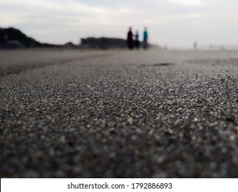 Low Angle Shot Of White Beach Sand.