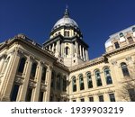 Low Angle of Springfield, Illinois Capitol Building