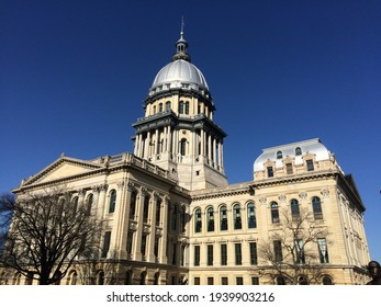 Low Angle Of Springfield, Illinois Capitol Building