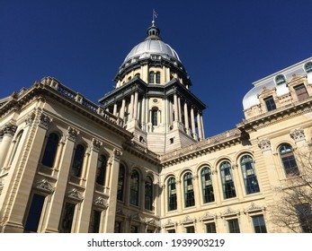 Low Angle Of Springfield, Illinois Capitol Building