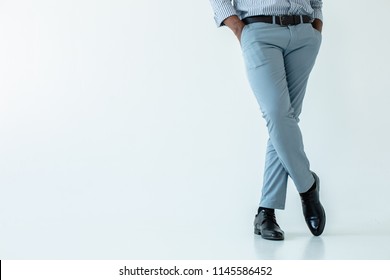 Low Angle Stylish Businessman Standing Crossing Stock Photo 1145586452 ...