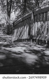 Low angle vertical shot of a bridge with soft lights.