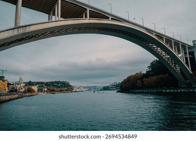Low angle view of bridge over calm river 