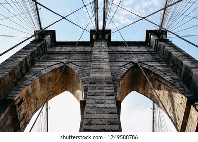 Low angle view of Brooklyn Bridge in New York City - Powered by Shutterstock