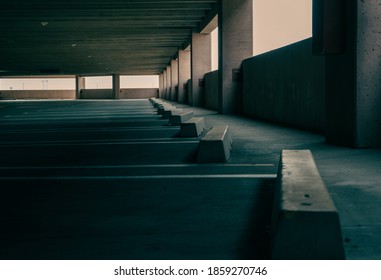  Low angle view of Empty Parking garage