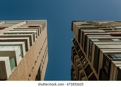 Low angle view of generic apartment building at Costa del Sol, S