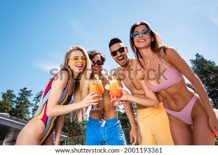 Similar – Group of young people laughing in summer party