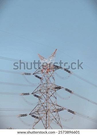 Similar – Image, Stock Photo Transmission tower against blue sky