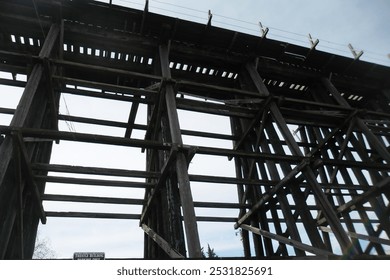 Low angle view of the historic trestle bridge in Capitola Village, California - Powered by Shutterstock