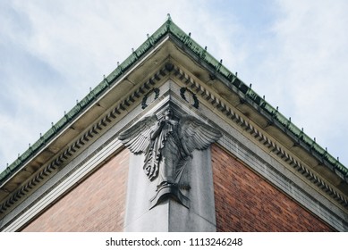 Low Angle View Of Historical Architecture And Blue Sky Of Copenhagen City, Denmark