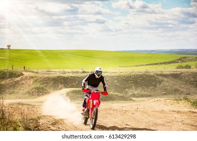 Low angle view of a man on mountain bike jumping
