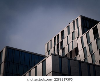 Low angle view of modern building against sky