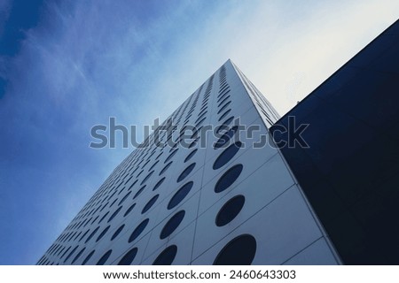 Low angle view of a modern building against the sky 