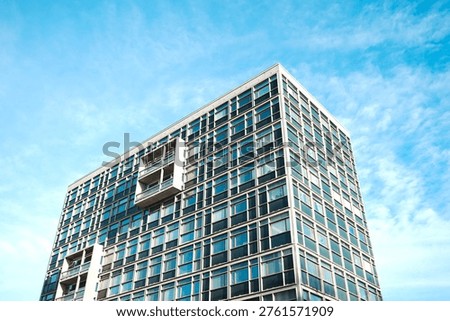 Low angle view of modern building facade