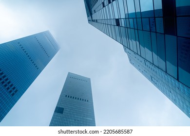 low angle view of modern office buildings - Shutterstock ID 2205685587