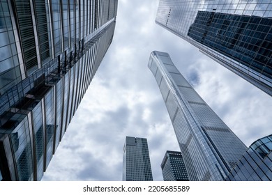 low angle view of modern office buildings - Shutterstock ID 2205685589