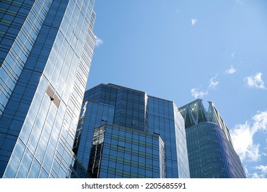 low angle view of modern office buildings - Shutterstock ID 2205685591