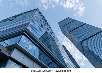 low angle view of modern office buildings - Shutterstock ID 2205685595