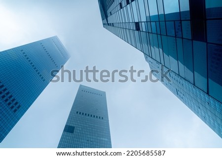 low angle view of modern office buildings