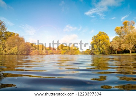 low angle view over water at the lake