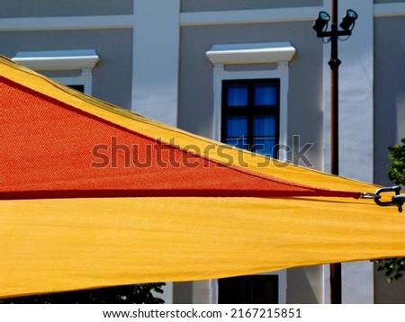 Similar – Image, Stock Photo awning Sun sail Protection