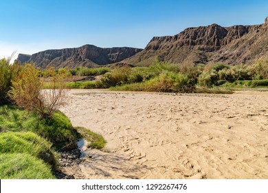 Low Angle View Rio Grande River In Big Bend Ranch State Park
