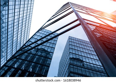 low angle view of skyscrapers in Hong Kong - Shutterstock ID 1618038946