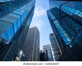 Low Angle View of Skyscrapers in Hong Kong