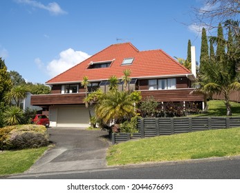 Low Angle View Of Suburban House. Auckland, New Zealand - September 20, 2021