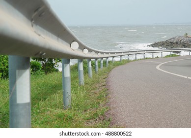 Low Angle Winding Road In Seaside View 