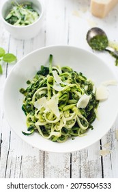 Low Carb Zoodles With Basil Pesto