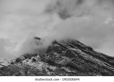 Low cloud over the mountain peak