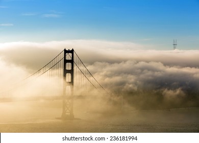 Low fog at Golden Gate Bridge San Francisco, USA - Powered by Shutterstock