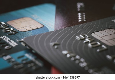 Low Key Close Up Credit Card Banking technology number Fraud concept background abstact