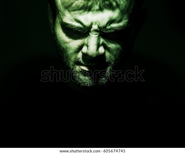 Low Key Portrait Evil Devil Bad Stock Photo (Edit Now) 605674745