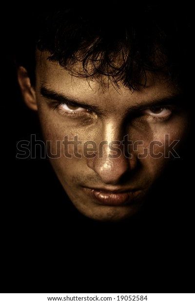 Low Key Portrait Evil Looking Man Stock Photo 19052584 | Shutterstock