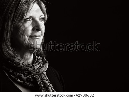 Low Key Shot of a Happy Senior Lady